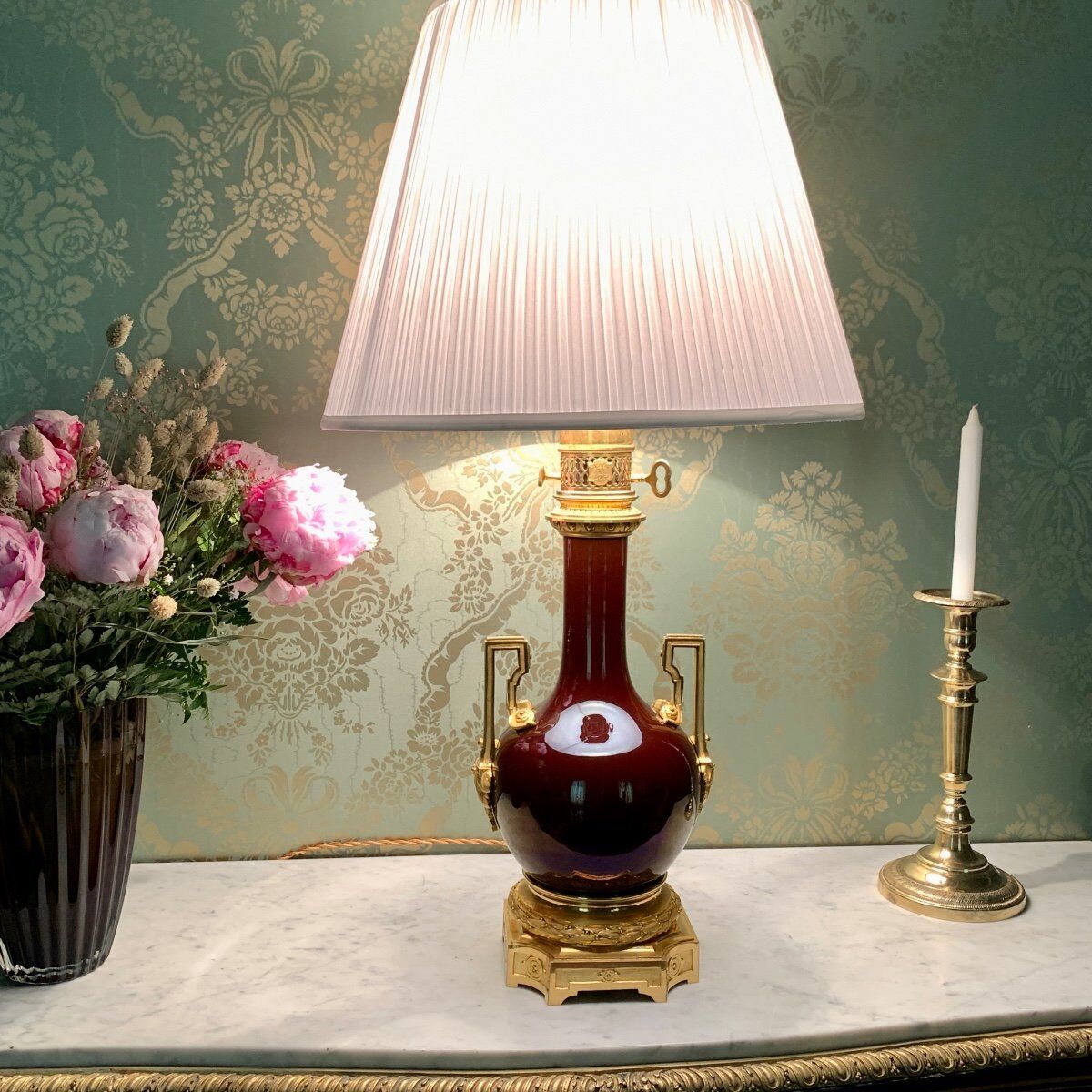 Lamp Sèvres blood of ox of "Charles Ficquenet"