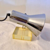 Articulated chrome and plexiglass casserole spotlight