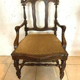 Paire de fauteuils des Flandres en chêne massif XIX siècle