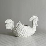 White ceramic egg basket