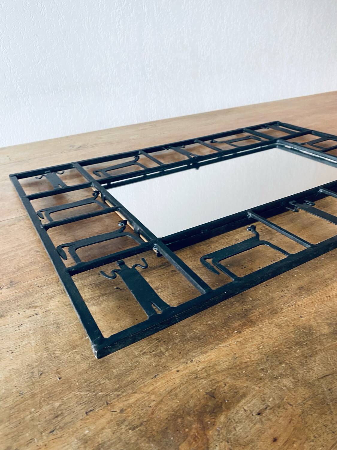 Rectangular wrought iron mirror, Frederick Weinberg