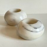 White marble tealight holders from the 70s