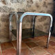 Chrome end table/side table and smoked glass
