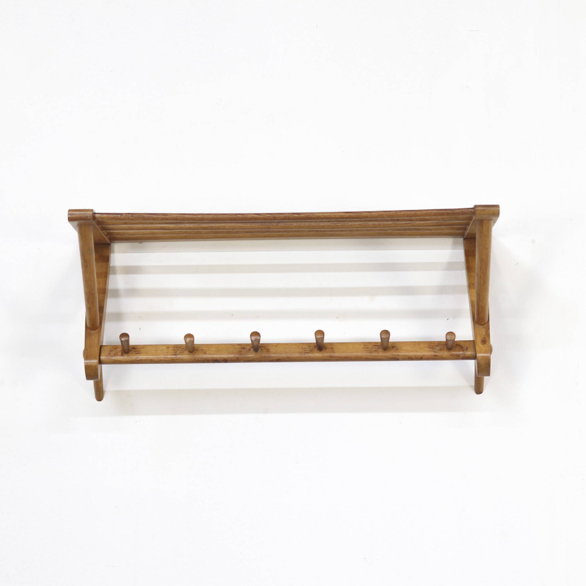 Vintage Mid-Century Design Coatrack from Oak
