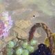 Nature morte à l'huile sur toile signée Gladkaya, peinture de fleurs et fruits années 60