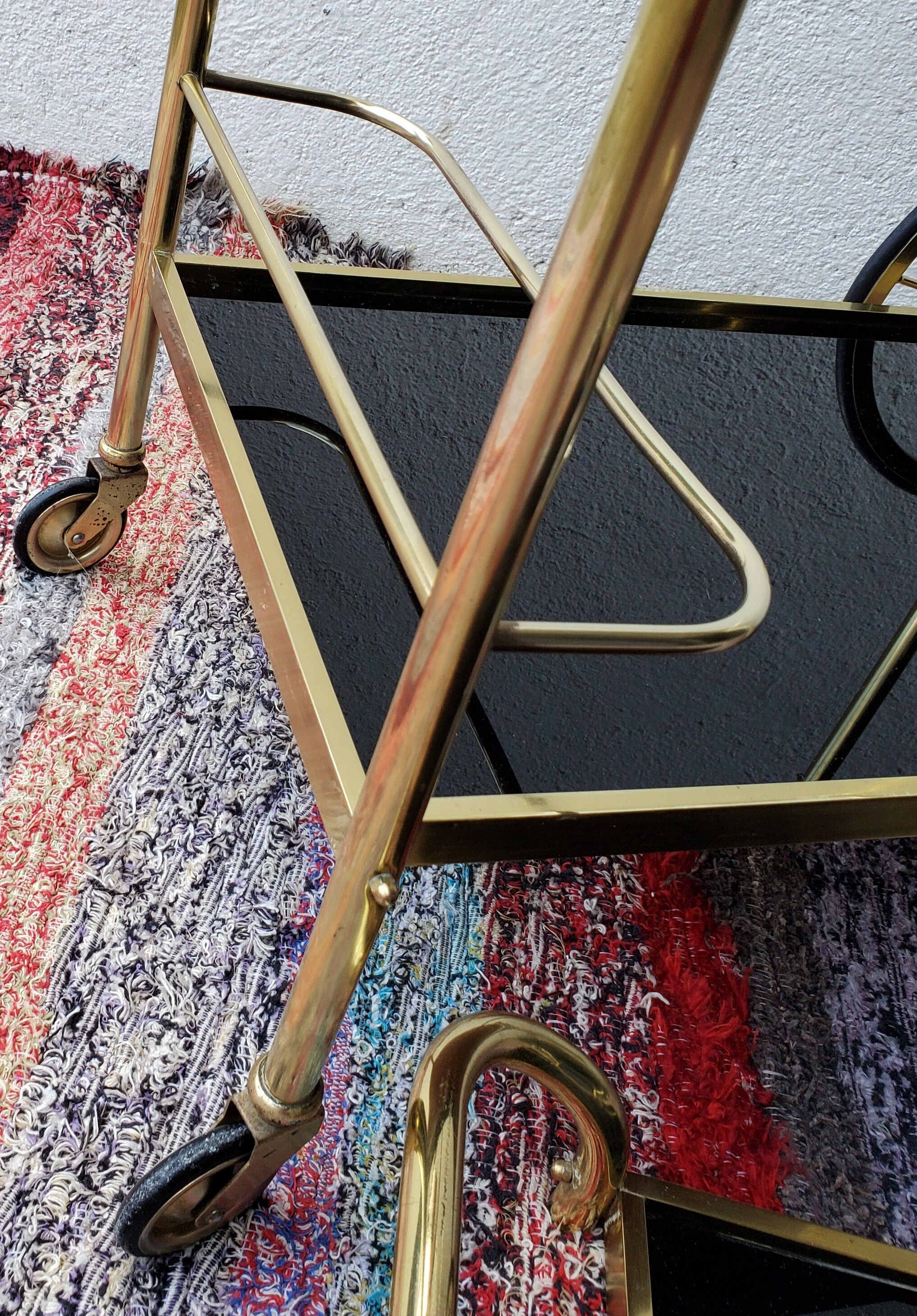 Brass and glass dessert, 60s