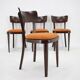 1950s Set of Four Restored Dining Chairs, Czechoslovakia