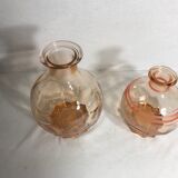Carafes art déco verre rose art de la table vintage