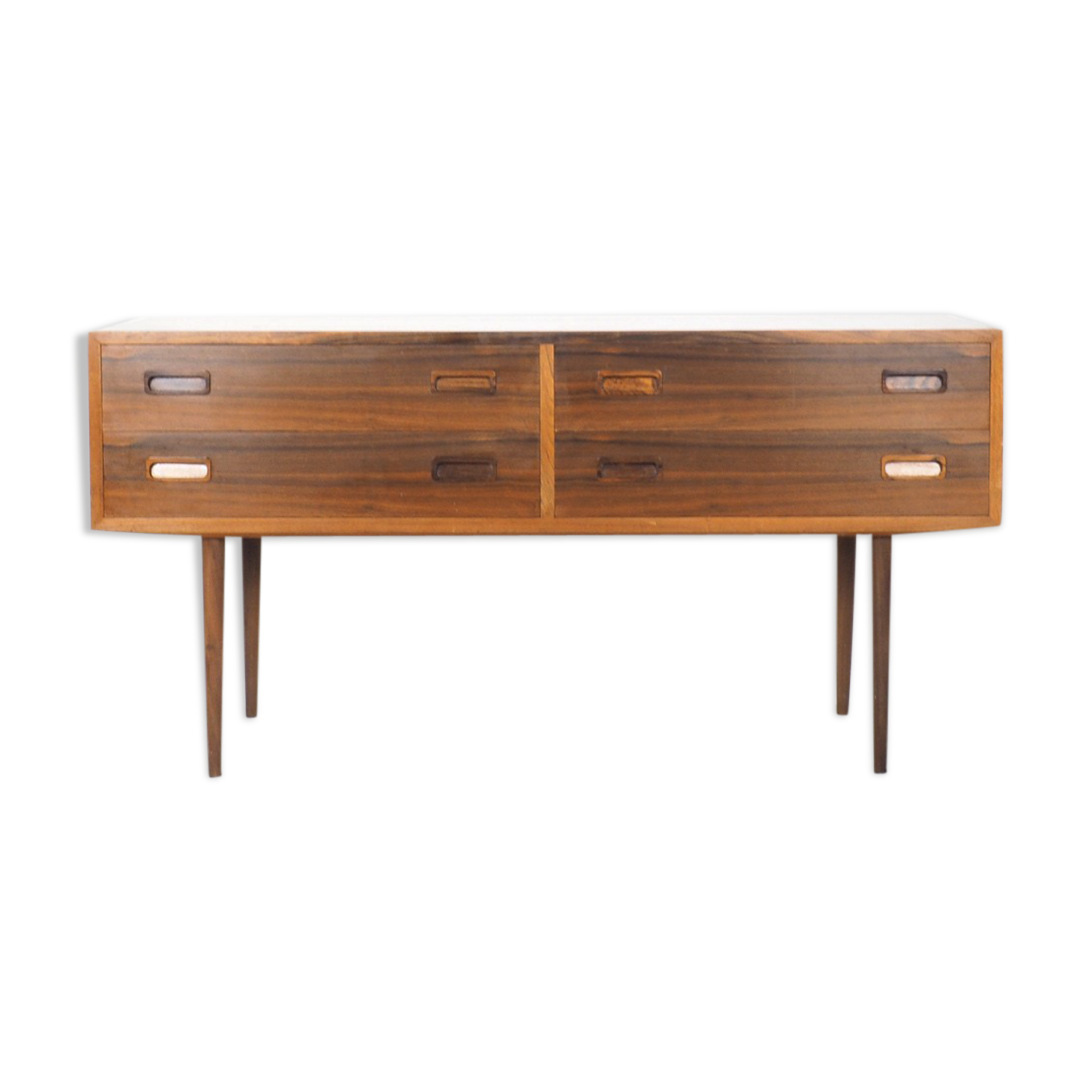 Hundevad Rosewood chest of drawers on high legs, 1960's
