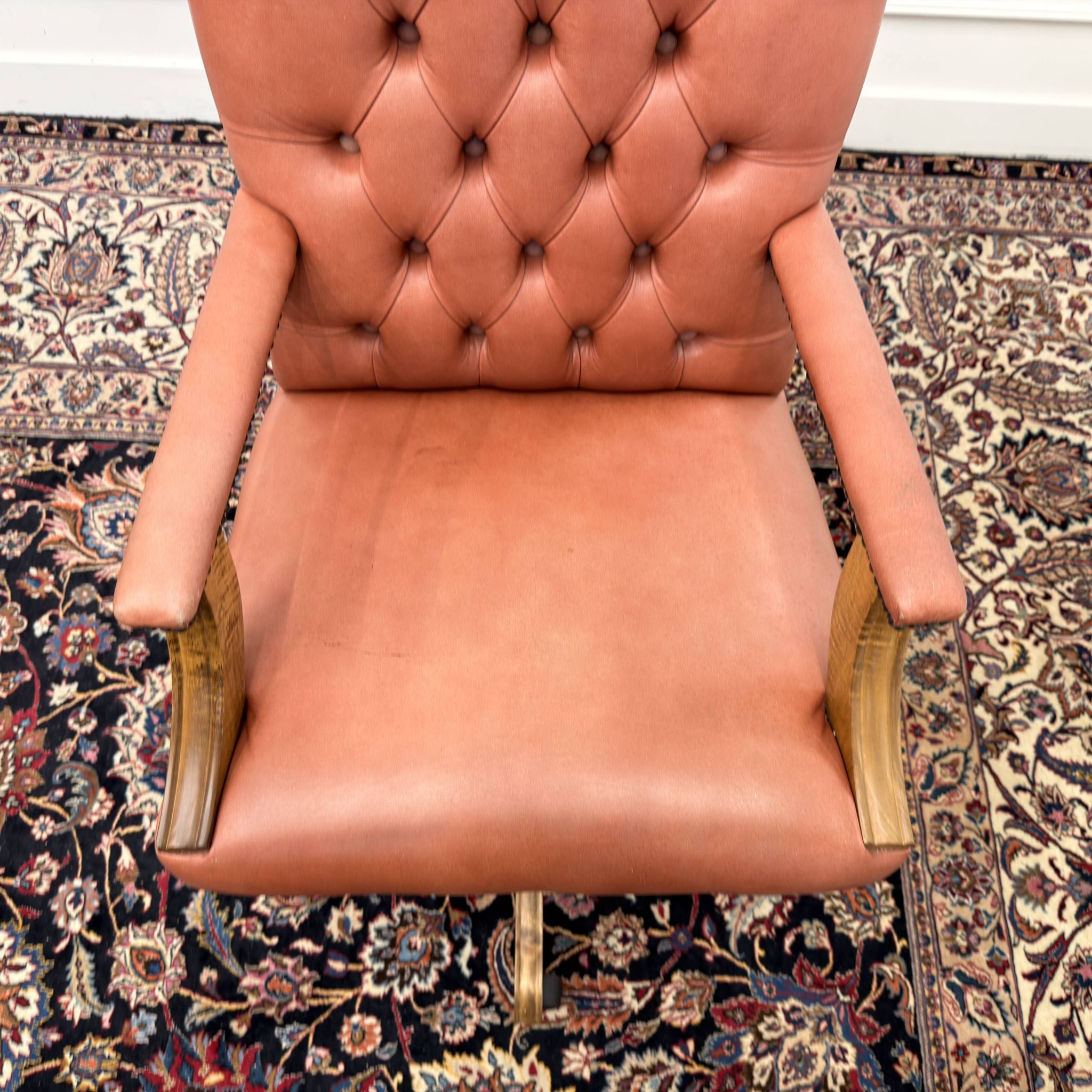 Classic English Salmon Colored Office Chair