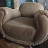 Pair of club armchairs made of flemish fabric