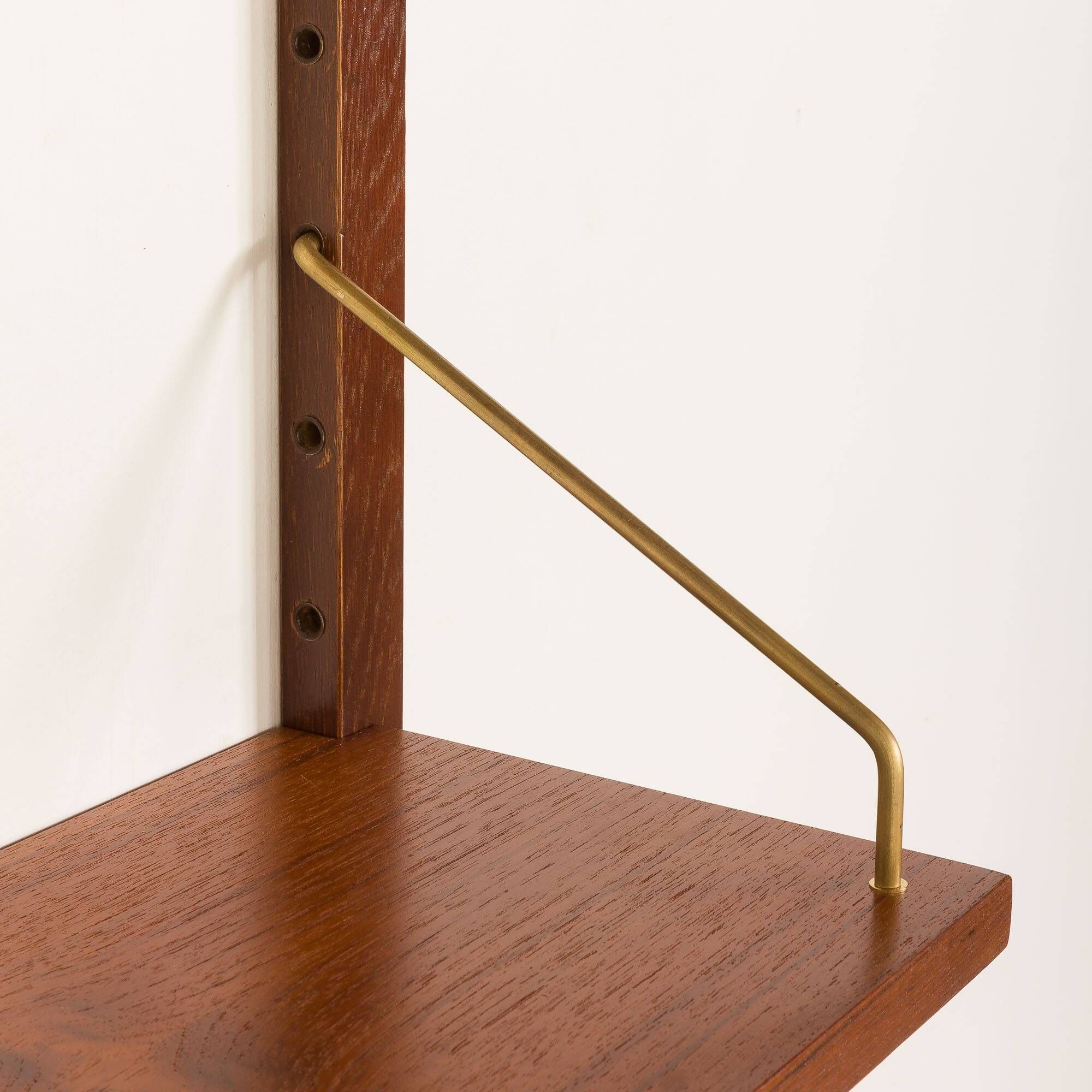 Danish vintage teak home office shelving unit, 1960s