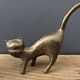 Duo de chats en laiton vintage