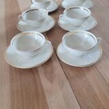 6 vintage Baudour Cerabel cups and saucers