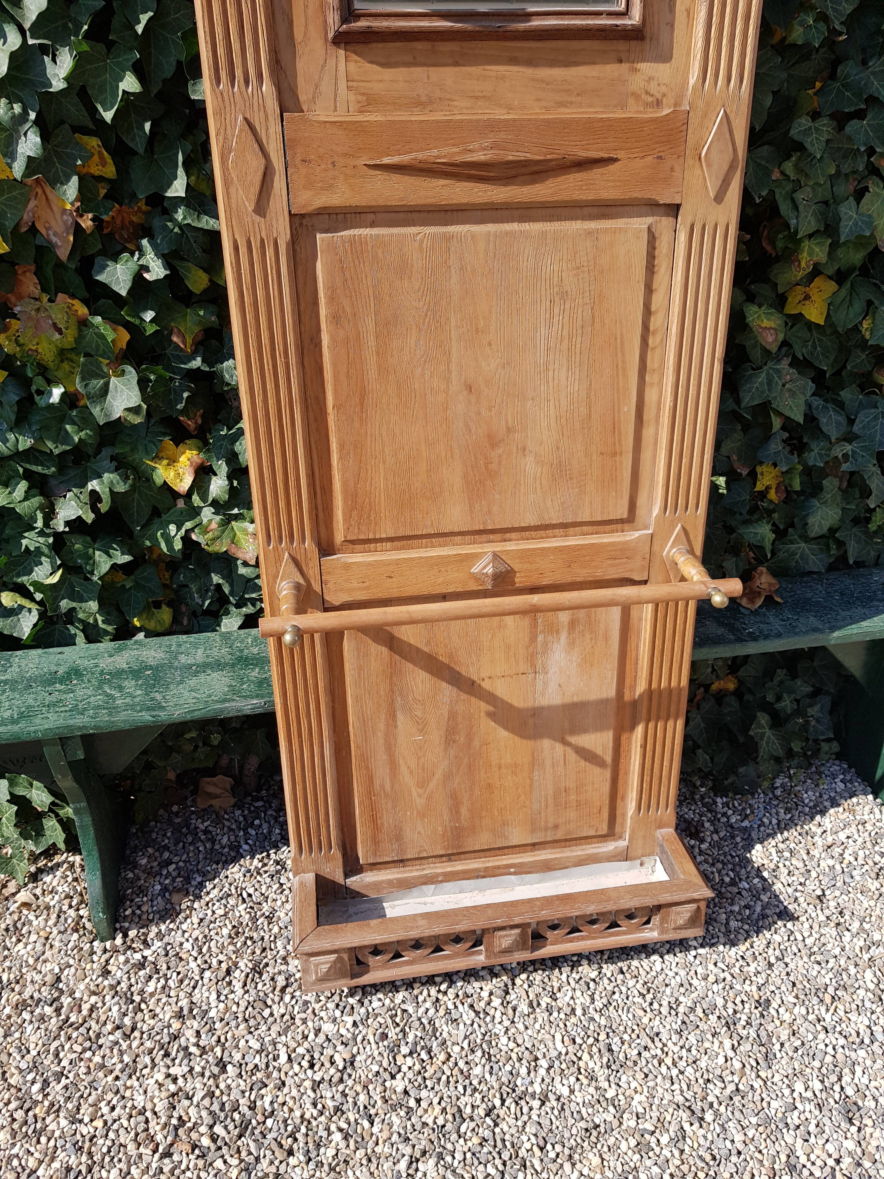 Old solid oak coat holder