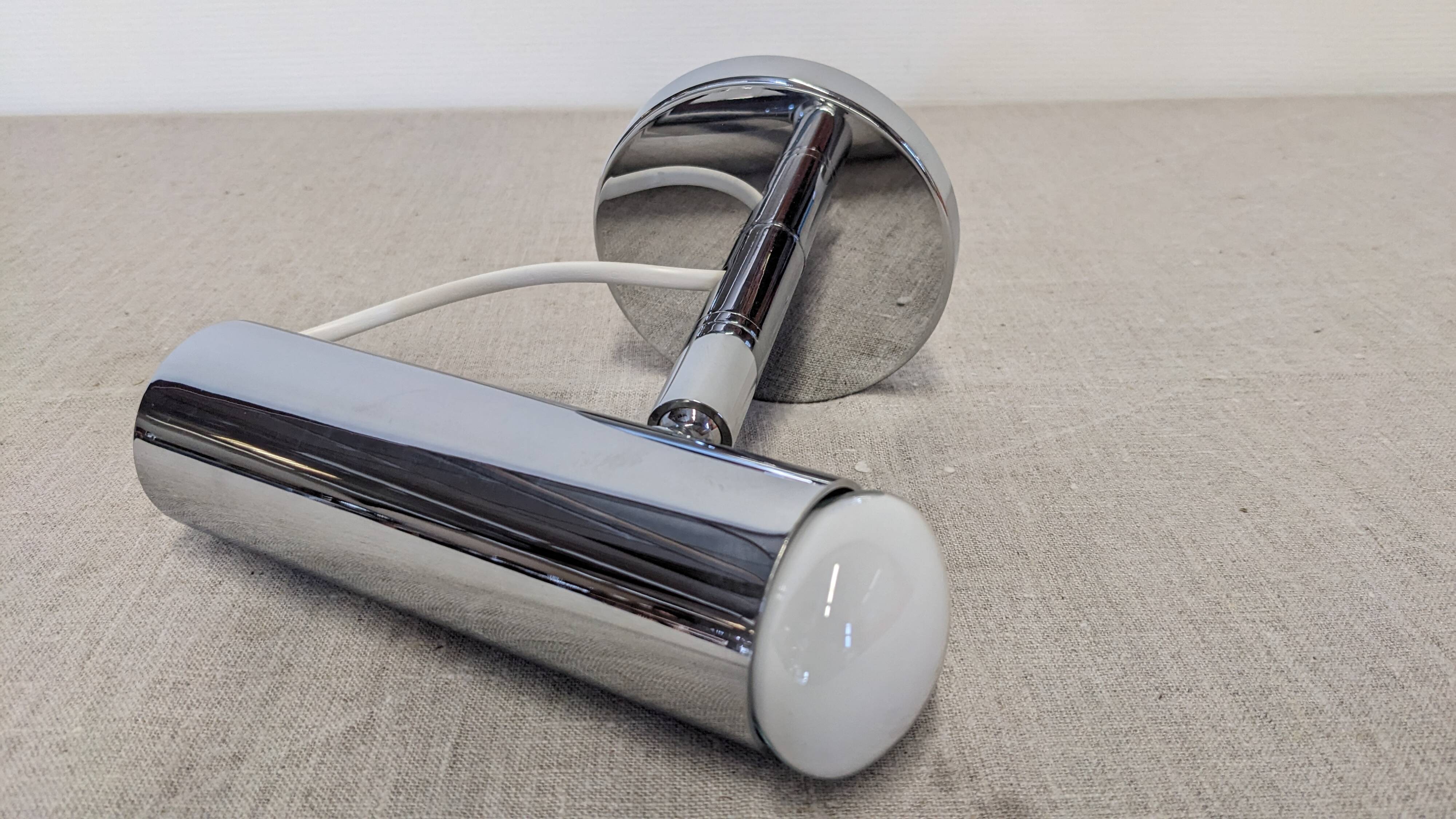 Modernist chrome metal wall light, France circa 1970.