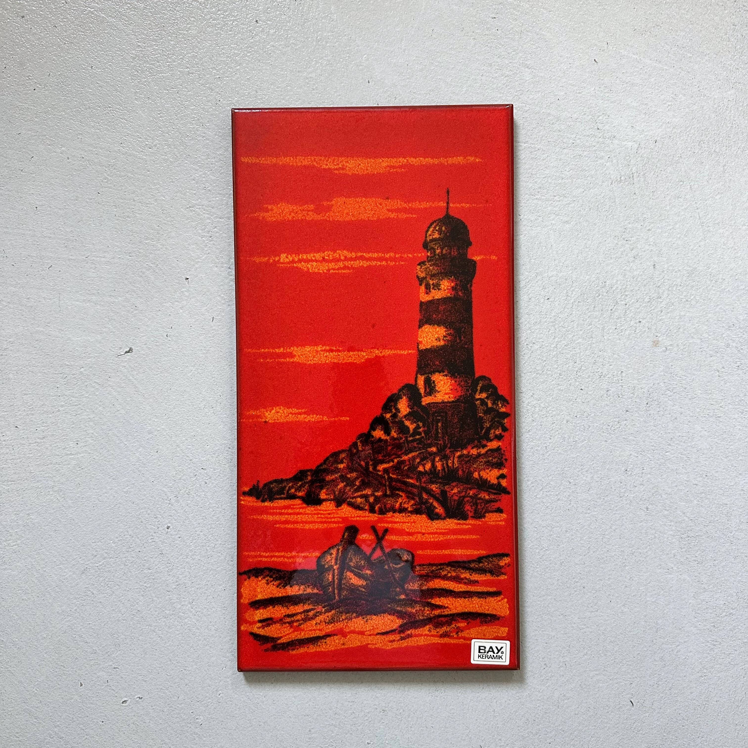 Mid-century wall art, Fat Lava wall plate by Bay Keramik