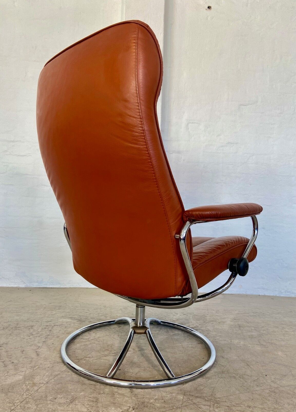 Vintage retro Ekornes Stressless reclining lounge chair & stool 1960s
