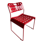 Omstak red chair by Rodney Kinsman for Bieffeplast (1980)