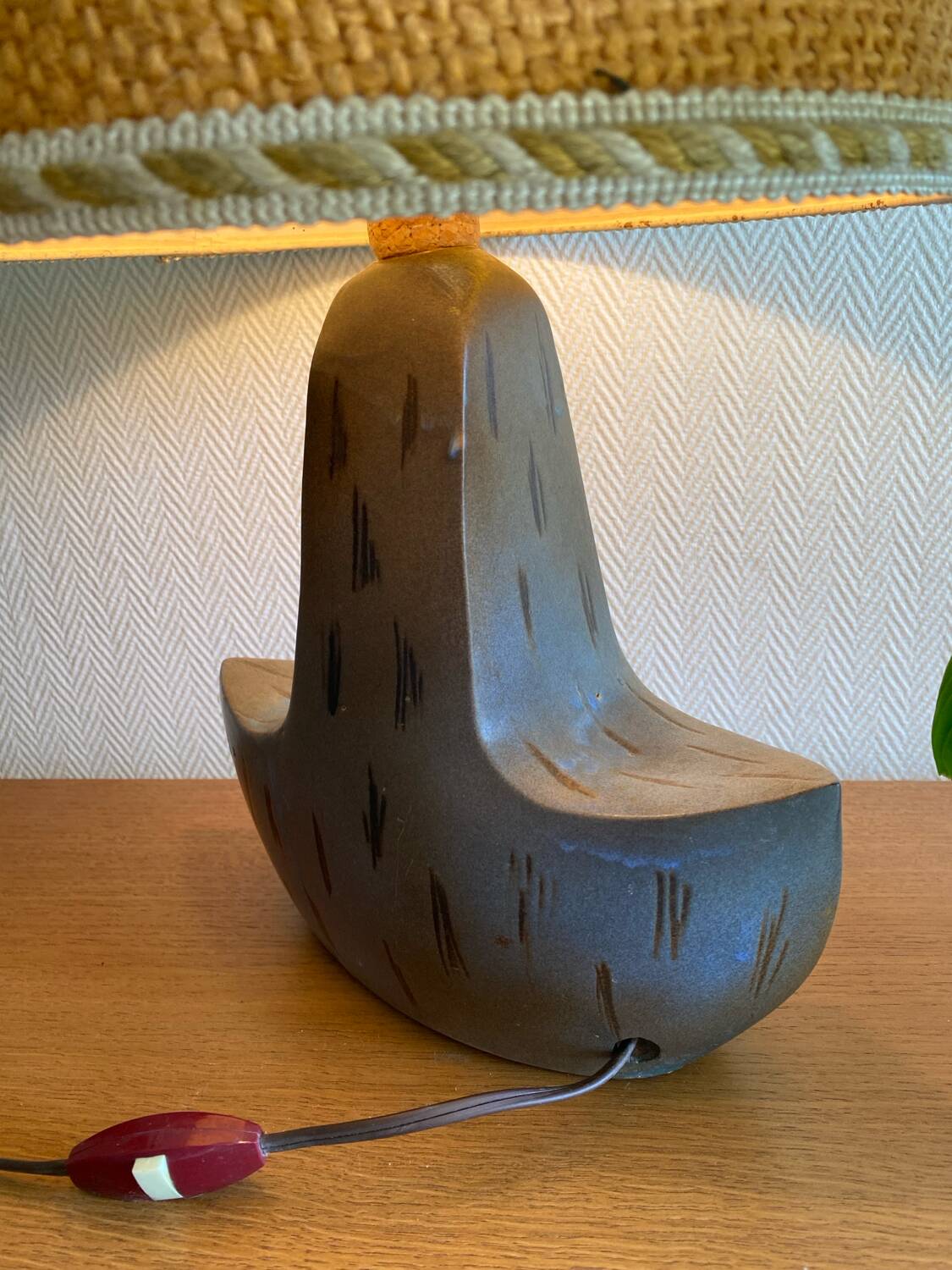 Vintage handcrafted stoneware lamp