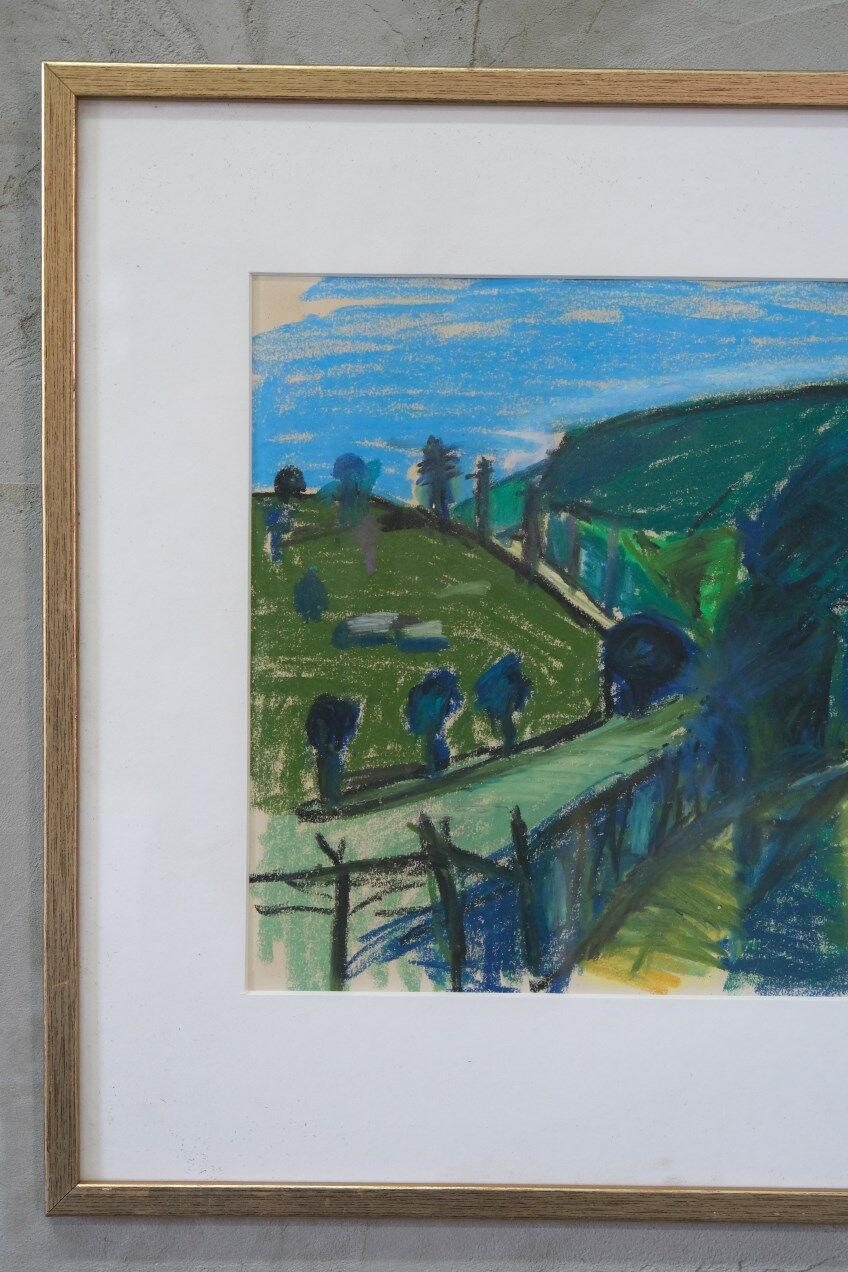 Max Gregor Carlsson,  Modern Swedish Painting, 1950s, Pastel, Framed