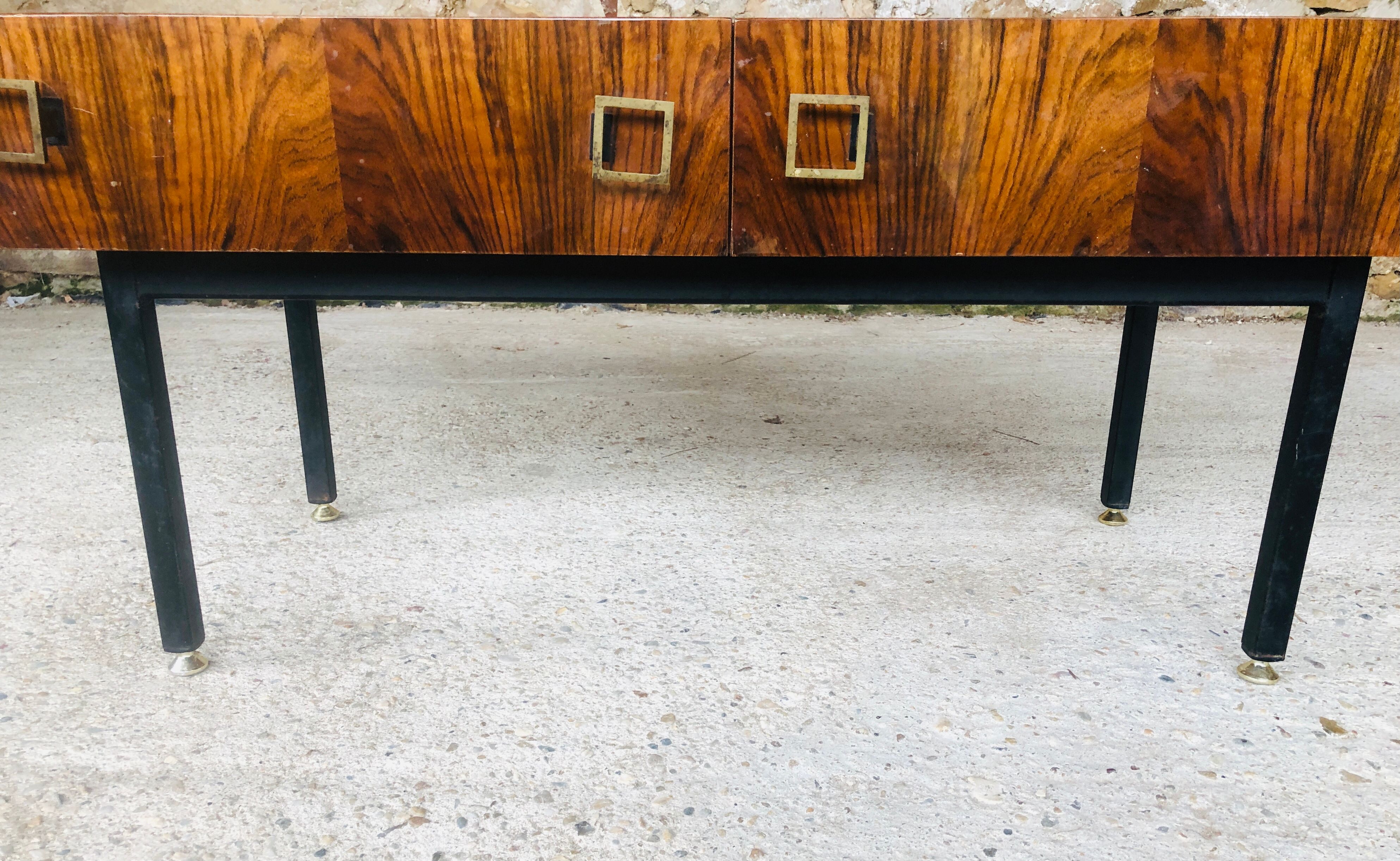 Console / Coiffeuse vintage en palissandre de Rio années 70