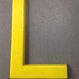 Large letter "L" vintage plexi yellow 70s