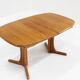Vintage Danish oval extendable dining table solid teak 1960s