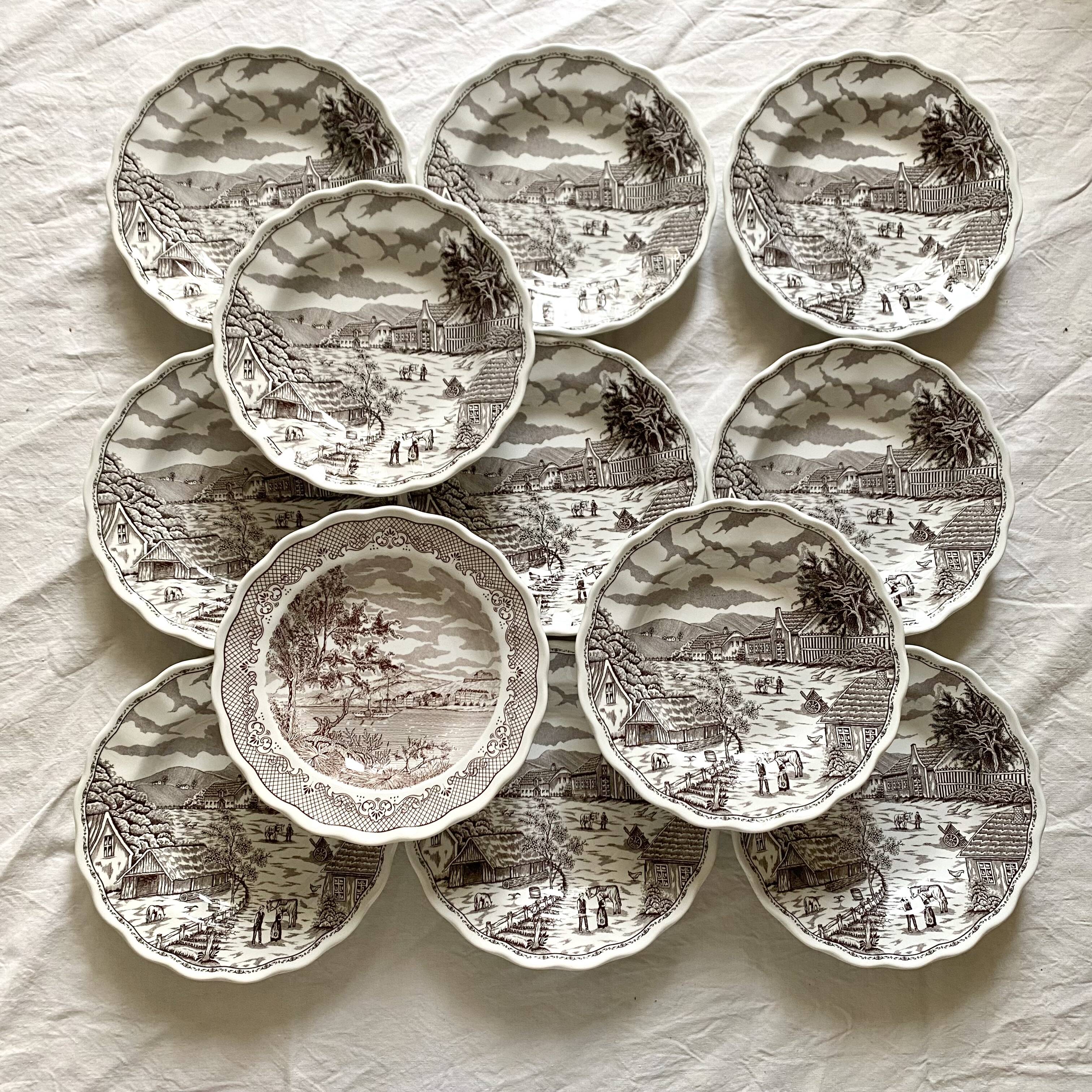 Swiss landscape Italy 25-piece dinner and soup plates