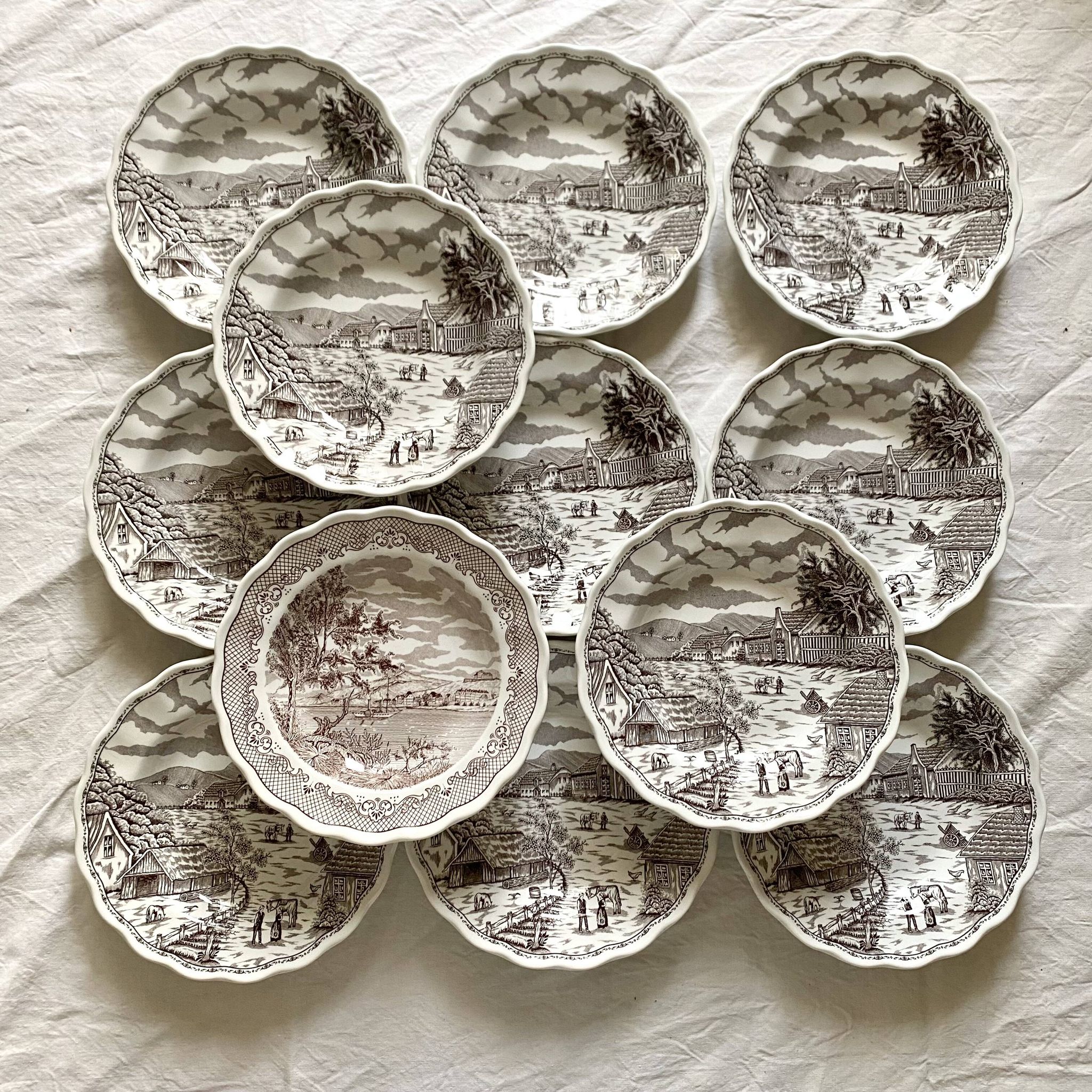 Swiss landscape Italy 25-piece dinner and soup plates