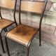 Set of 6 vintage industrial school chairs for communities mullca delagrave tube & wood