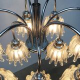 German type glass and metal chandelier 9471 by Richard Essig, 1970s.