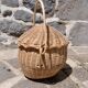 Round wicker basket with lid