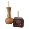 Duo de soliflores scandinave en bois et verre