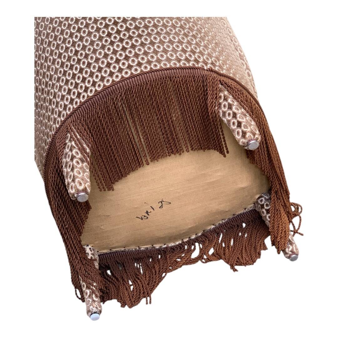 Vintage chocolate velvet toad armchair