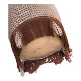 Fauteuil crapaud vintage en velours chocolat