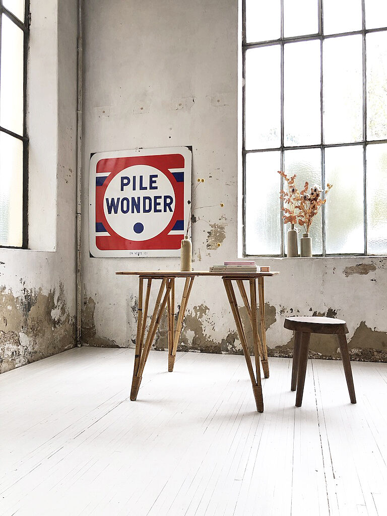 Vintage rattan meal table