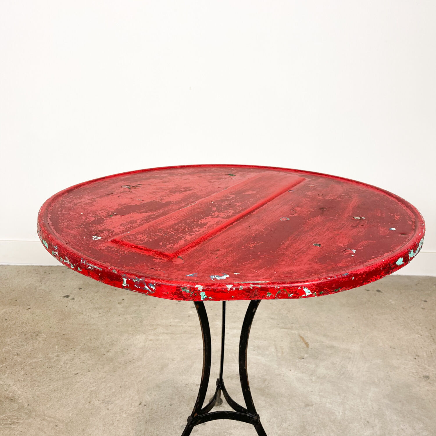 Vintage industrial metal bistro table