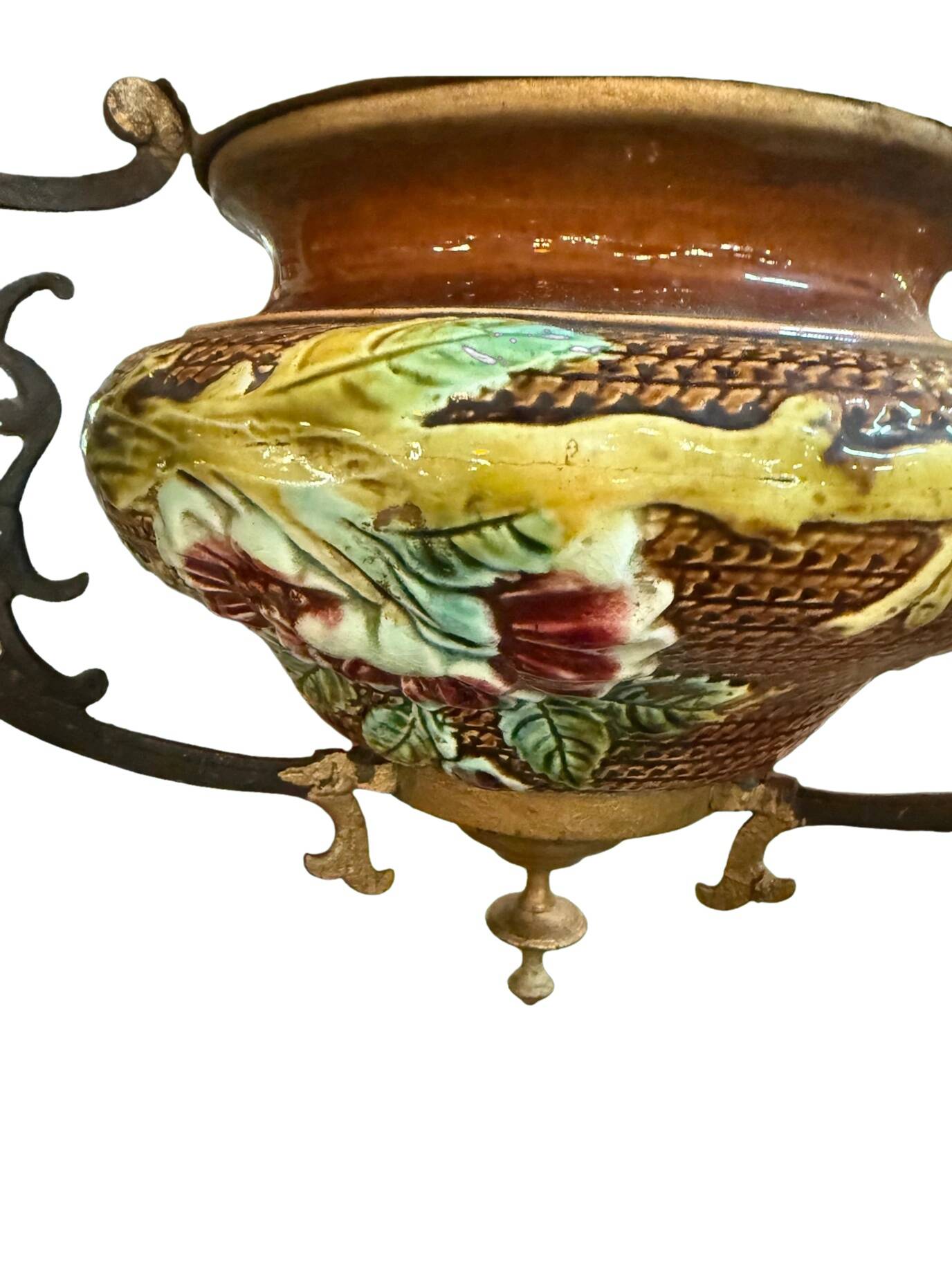 Hanging planter in earthenware