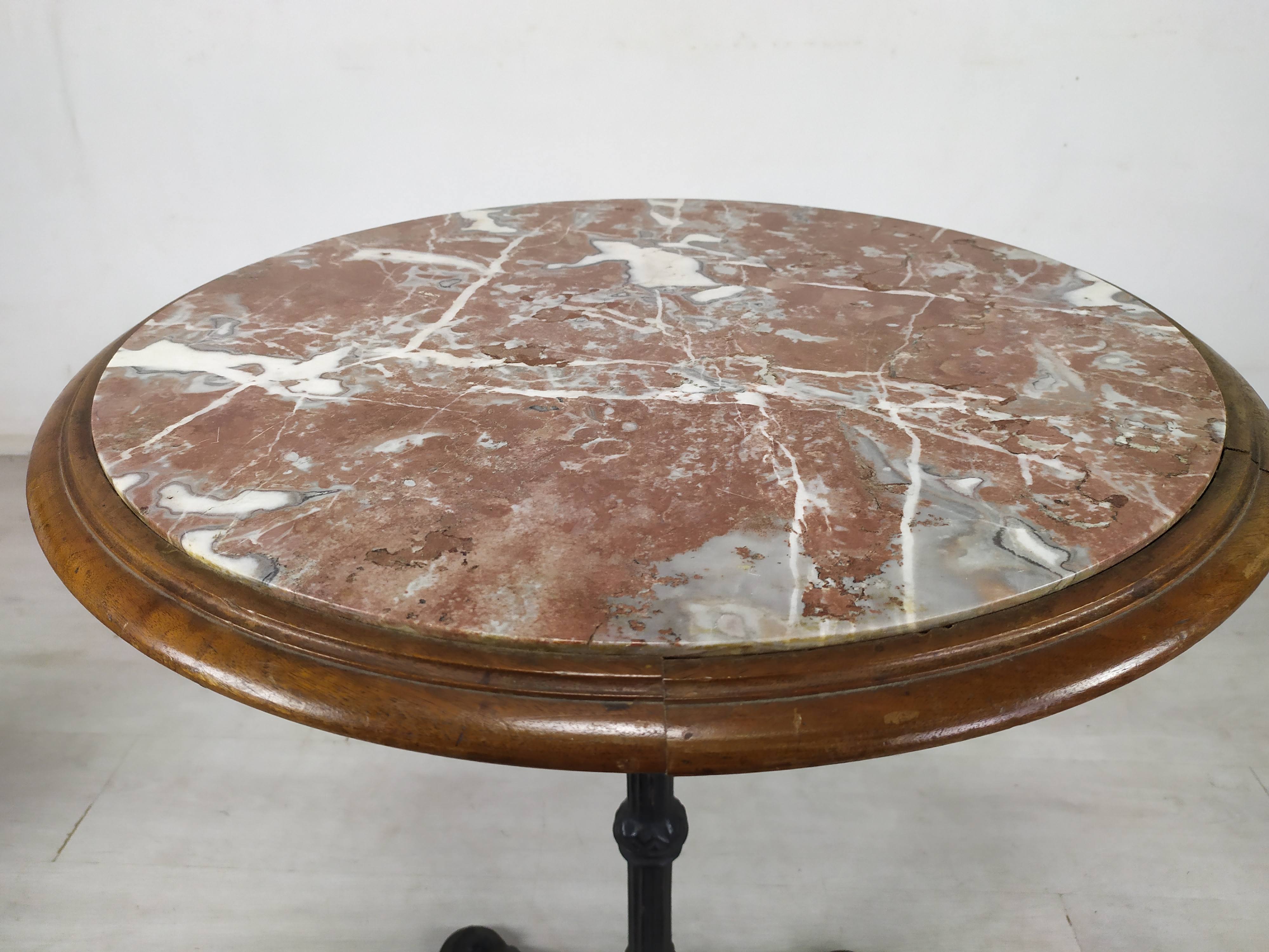 Pedestal table marble bistro