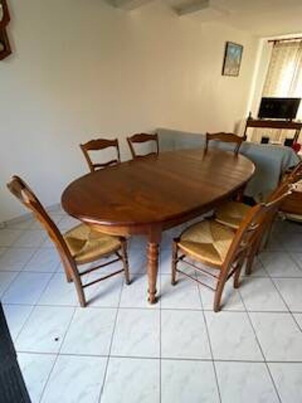 Table ovale merisier massif 6 chaises