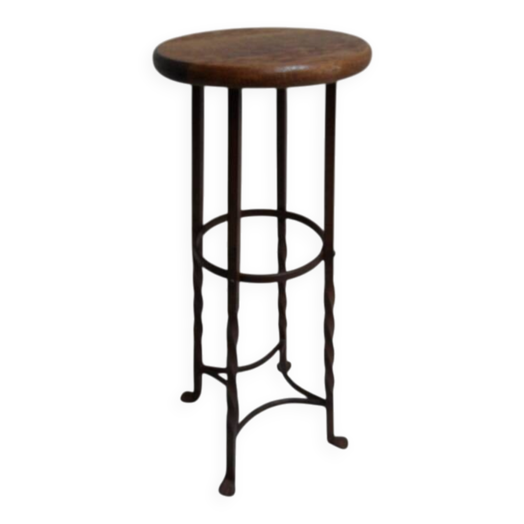 Table d'appoint ronde en métal industriel