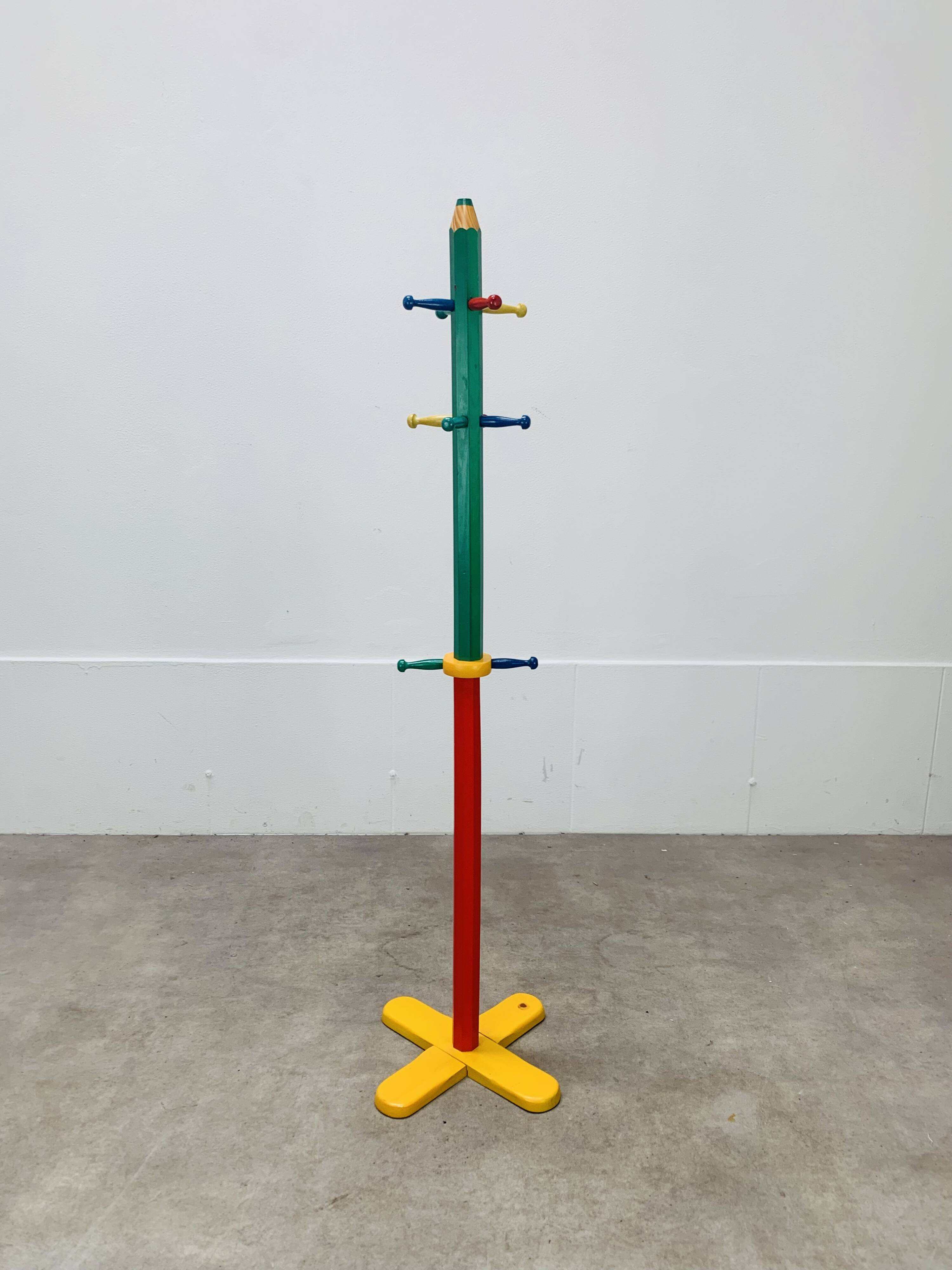 Pencil coat rack by Pierre Sala, for children
