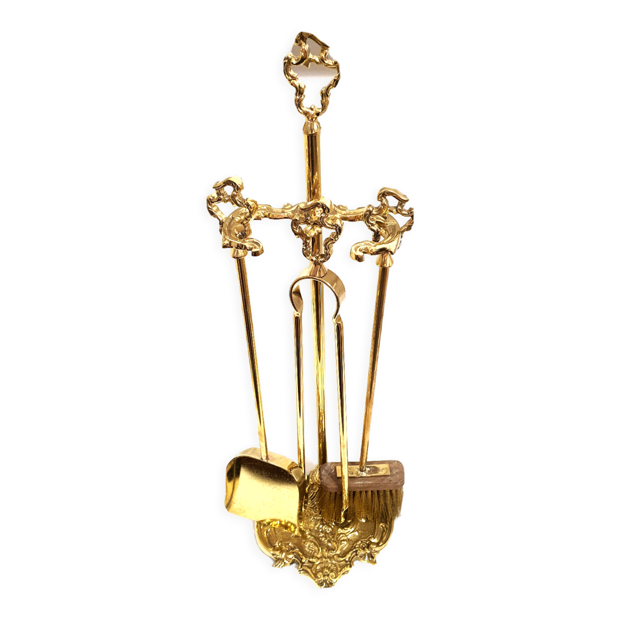 Solid brass fireplace servant 3 accessories