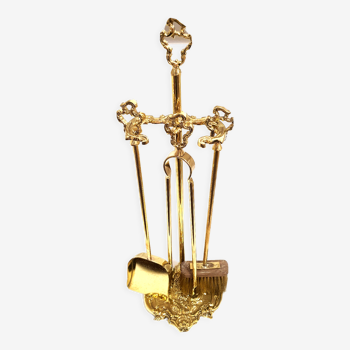 Solid brass fireplace servant 3 accessories