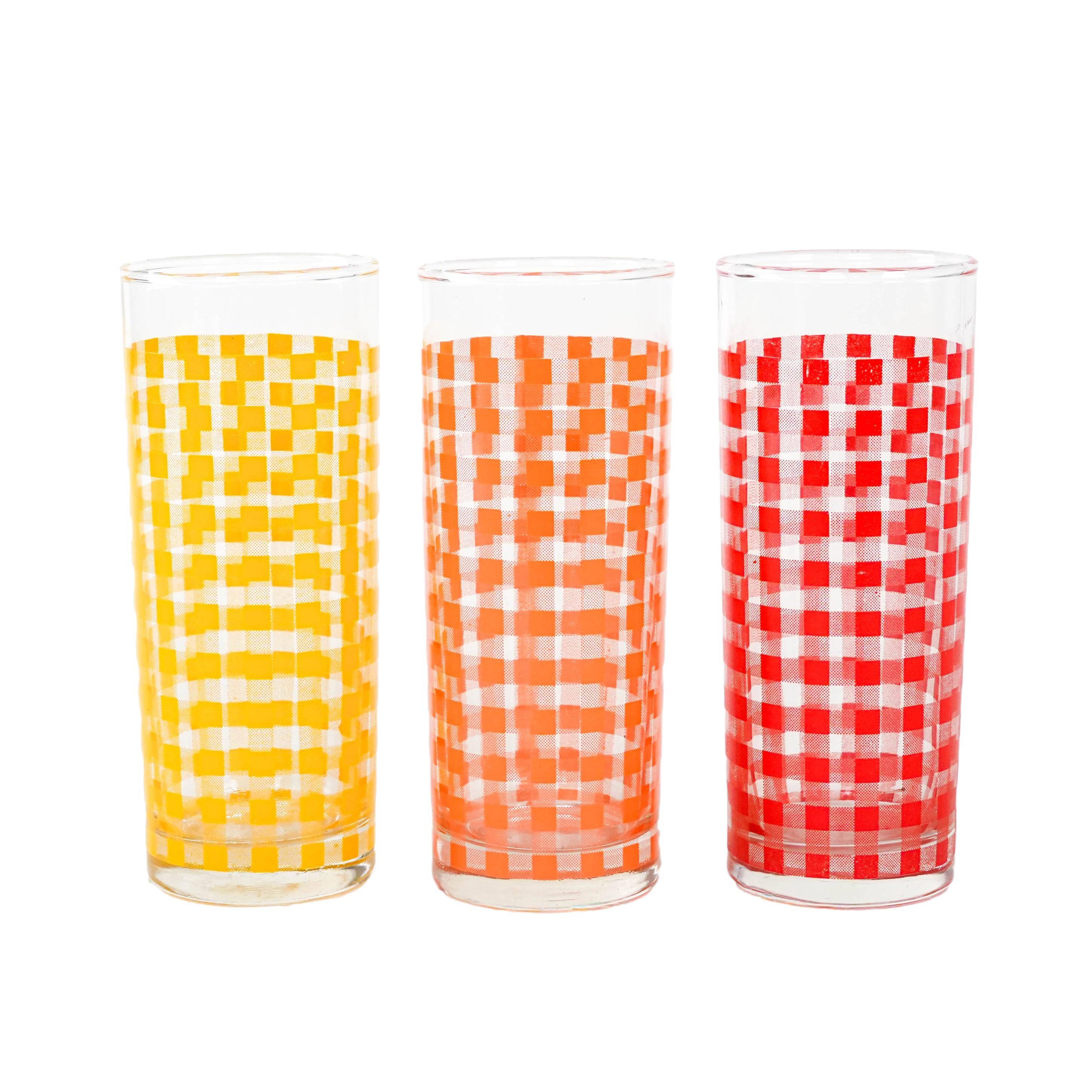 Ensemble de trois verres, design danois, années 1970, fabriqué au Danemark.