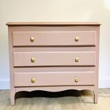 Antique pink wooden chest of drawers