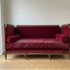 Canapé banquette lit d'appoint Louis XVI en velours bordeaux