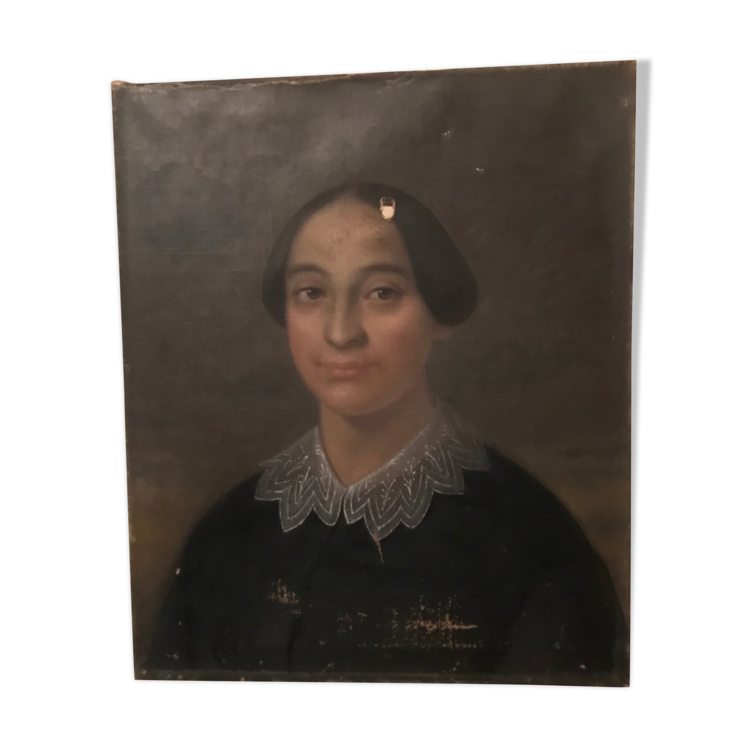 Oil on canvas portrait 19th