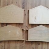 4 shelves wooden lockers in the shape of a house